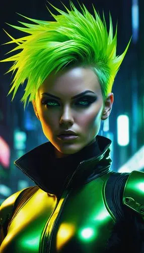 sonika,powerman,rogue,patrol,mesmero,electro,cyberstar,domino,green aurora,elec,volt,gamora,green skin,gwen,solara,cyberia,neon,amora,aurora yellow,karavas,Illustration,Realistic Fantasy,Realistic Fantasy 06