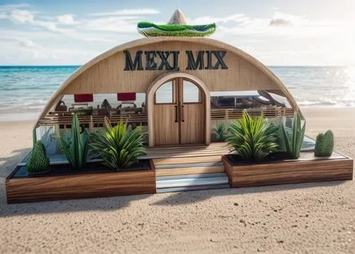 put it in  a tropical island with the building material made out of plastics and wood

,beach restaurant,beach hut,beach tent,beach bar,beach furniture,mexico,cabana,pop up gazebo,mexican hat,mexican 