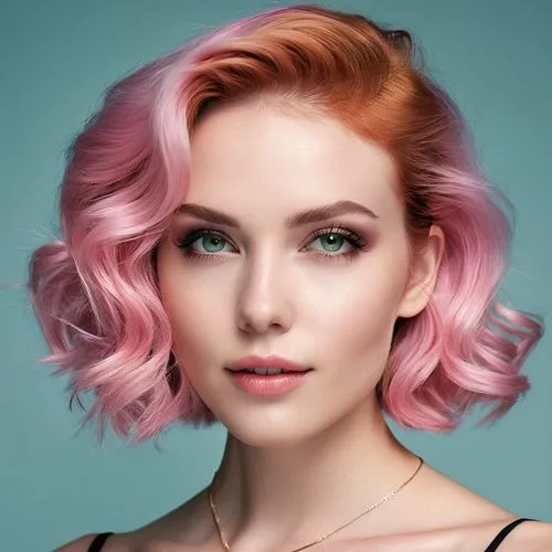 pink hair,pink beauty,natural pink,peach color,natural color,pinkaew,Photography,General,Realistic