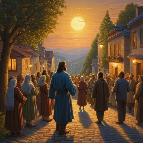 pilgrims,church painting,procession,pilgrimage,bethlehem,way of the cross,pilgrim,nativity of christ,nativity of jesus,village scene,contemporary witnesses,pentecost,the first sunday of advent,the thi