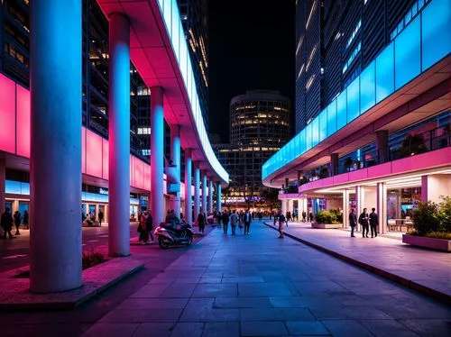 broadgate,colored lights,broadmead,potsdamer platz,brickell,aotea,biopolis,luminato,mediacityuk,citycenter,westfields,the dubai mall entrance,cityplace,zeil,vivid sydney,taikoo,harbour city,rivercenter,galleria,costanera center