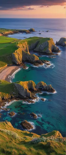 The wallpaper of amazing coastline of Ballintoy in Northern 1366x768,donegal,northern ireland,ireland,golf landscape,scotland,aberdeenshire,coastal landscape,isle of mull,scottish golf,cornwall,bretag