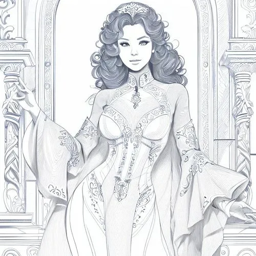 the snow queen,white rose snow queen,bridal,bridal clothing,cinderella,merida,princess sofia,venetia,celtic queen,tiana,bridal dress,bride,miss circassian,victorian lady,queen anne,fashion illustration,maureen o'hara - female,fantasy woman,jasmine,art nouveau,Design Sketch,Design Sketch,Character Sketch