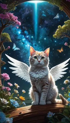 starclan,skyclan,fantasy picture,thunderclan,angel,katzen,Conceptual Art,Fantasy,Fantasy 15