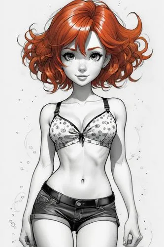 redhead doll,danaus,nami,the sea maid,redheads,fujiko,red head,ruadh,lina,burkinabes,madelyne,redhead,roxanne,watercolor pin up,shadman,tankini,rumiko,shoujun,toccara,redhair,Illustration,Black and White,Black and White 08