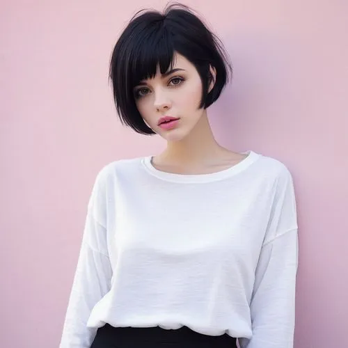 shorthair,pale,shorthaired,uffie,short blond hair,black hair,Illustration,Realistic Fantasy,Realistic Fantasy 07