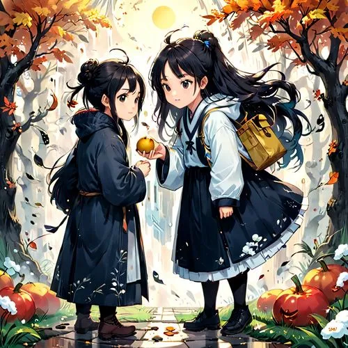 autumn walk,autumn background,in the autumn,autumn scenery,the autumn,autumn,autumn leaves,autumn theme,in the fall,autumn icon,autumn day,apple pair,takamio,autumn season,autumn songs,fallen leaves,leaves are falling,fall leaves,apple picking,fall,Anime,Anime,Cartoon