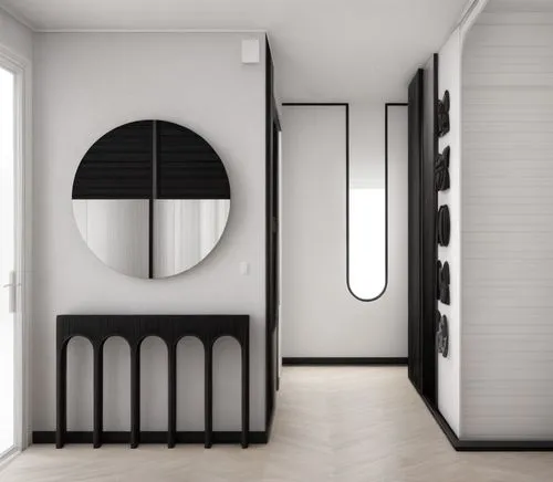 Minimal render interior design
Black  laminate and white walls
,room divider,walk-in closet,hinged doors,hallway space,bedroom,plantation shutters,sliding door,modern room,baby room,3d rendering,boy's