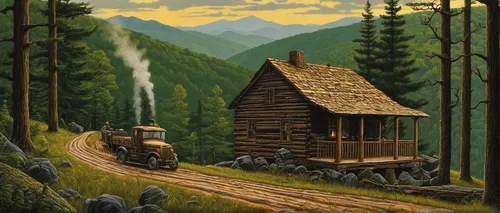 log cabin,rural landscape,wooden hut,mountain scene,the cabin in the mountains,mountain hut,alpine hut,rural,mountain huts,log home,home landscape,wooden train,salt meadow landscape,david bates,mountain station,mountain village,tatra,vail,wooden houses,logging truck,Conceptual Art,Daily,Daily 33