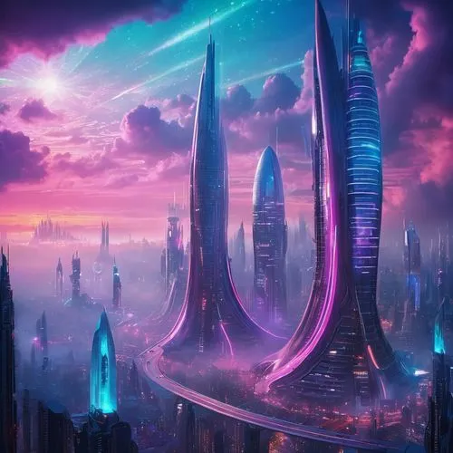 futuristic landscape,futuristic architecture,futuristic,cybercity,vanu,fantasy city,coruscant,cyberport,skylstad,ordos,metropolis,areopolis,cybertown,cyberia,futurist,futuregen,cyberworld,barrayaran,alien world,sky space concept,Illustration,Realistic Fantasy,Realistic Fantasy 02