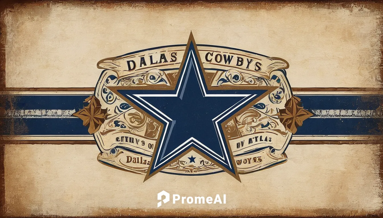 Create a vintage-inspired Dallas Cowboys logo with a classic and timeless feel.,cowboys,dallas,houston police department,sheriff,blue-collar,helmet plate,fc badge,texas flag,denim background,law enfor