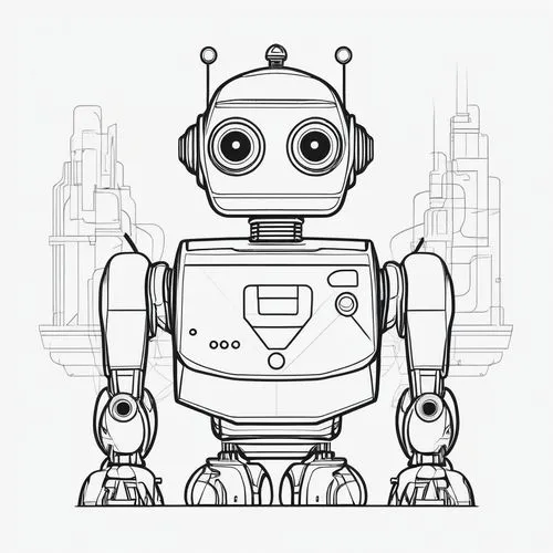 robot icon,minibot,robot,robotlike,automator,vector illustration,Illustration,Black and White,Black and White 04