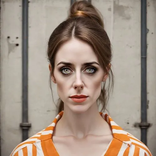 orange,lindsey stirling,laurel cherry,orange color,british actress,female model,orange half,shoulder length,orange robes,bright orange,woman portrait,fawn,apricot,queen cage,orange eyes,feist,actress,hollyoaks,orla,portrait background,Photography,Natural