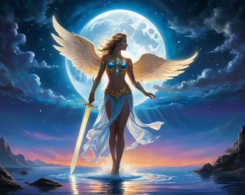 inanna,sirene,hawkgirl,archangels,amphitrite,fantasy picture,dawnstar,goldmoon,fantasy art,angel wing,fantasy woman,asherah,harmonix,neith,faires,goddess of justice,athena,etheria,faerie,the zodiac sign pisces,Illustration,Realistic Fantasy,Realistic Fantasy 20