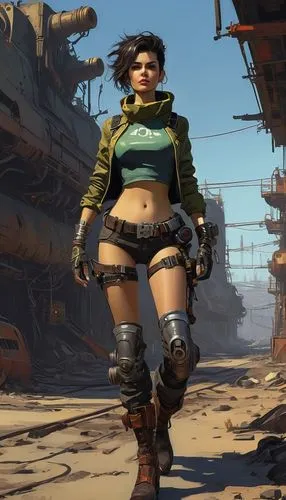 fallout4,female worker,steampunk,croft,boots turned backwards,fallout,cargo pants,skort,shipyard,streampunk,engineer,female warrior,combat medic,construction worker,pirate,cyberpunk,wasteland,mad max,fresh fallout,kosmea,Conceptual Art,Sci-Fi,Sci-Fi 01