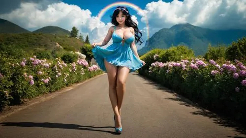 photoshop manipulation,fantasy picture,girl walking away,blue enchantress,photo manipulation,image manipulation