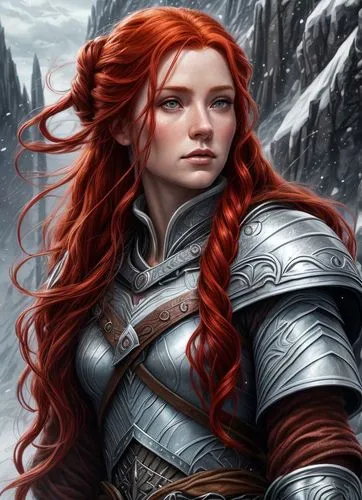 female warrior,red-haired,celtic queen,heroic fantasy,fantasy portrait,dwarf sundheim,merida,fantasy woman,fiery,redheads,elaeis,eufiliya,joan of arc,fantasy art,red head,catarina,male elf,massively multiplayer online role-playing game,elven,swordswoman