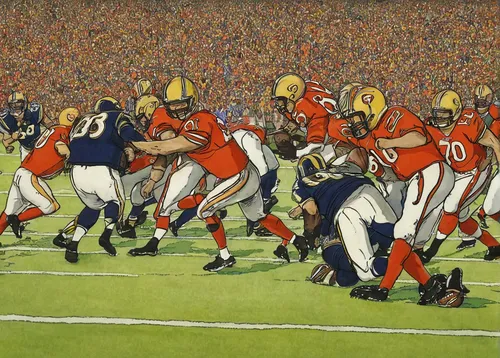 eight-man football,six-man football,gridiron football,sports game,national football league,swamp football,cobb,sports wall,ball carrier,touch football (american),american football,international rules football,sports collectible,game illustration,the bears,nfl,american football cleat,1952,sports,nada3,Illustration,Realistic Fantasy,Realistic Fantasy 31