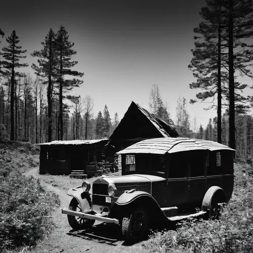 camping car,deadman ranch,travel trailer poster,jarbidge,wrightwood,old vehicle,inyokern,camper van isolated,campgrounds,open hunting car,vintage vehicle,jalopy,tourist camp,mobile home,logging truck,motorhomes,idyllwild,tintype,old golf cart,ford truck,Illustration,Black and White,Black and White 33