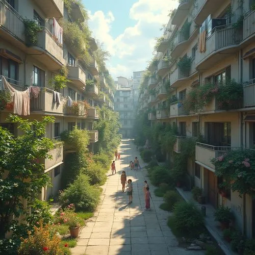 scampia,violet evergarden,apartment block,apartment complex,apartment blocks,arrietty,an apartment,urbana,streamwood,ecotopia,hoshihananomia,apartment building,urbanworld,apartments,suburb,block balcony,apartment buildings,colombes,blocks of houses,environments,Photography,General,Realistic