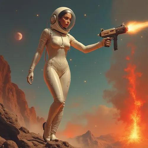 rocketeer,sci fiction illustration,spacesuit,space suit,astrobiologist,astronautic,spacesuits,colonist,astronautical,volkova,inanna,wildstar,barsoom,astronautics,cosmonaut,mission to mars,andromeda,sci fi,astronaut,woman holding gun,Photography,Fashion Photography,Fashion Photography 04