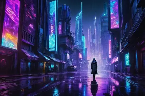 cyberpunk,shinjuku,cityscape,tokyo city,tokyo,shibuya,metropolis,colorful city,fantasy city,dystopian,taipei,city lights,ultraviolet,vapor,futuristic landscape,osaka,city,urban,futuristic,city trans,Conceptual Art,Sci-Fi,Sci-Fi 02