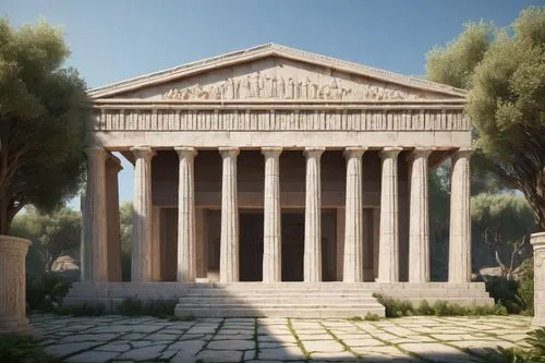 greek temple,temple of diana,roman temple,metapontum,artemis temple,erechtheion,zappeion,amphipolis,peristyle,temple of hercules,celsus library,tempio,panagora,erechtheus,laodicea,parthenos,synaxarion,house with caryatids,messene,caesonia,Art,Classical Oil Painting,Classical Oil Painting 15