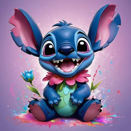 stich,stitch,cute cartoon character,cartoon bunny,cartoon rabbit,cute cartoon image,Illustration,Black and White,Black and White 08