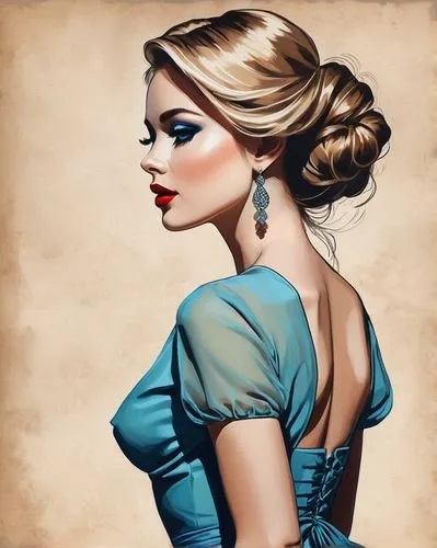 fashion illustration,chignon,updo,pin ups,fashion vector,art deco woman,vintage woman,pin up,pin up girl,victorian lady,pin-up girl,watercolor pin up,retro pin up girl,pin-up,vintage girl,dressmaker,world digital painting,vintage makeup,vintage women,art painting,Illustration,Black and White,Black and White 31