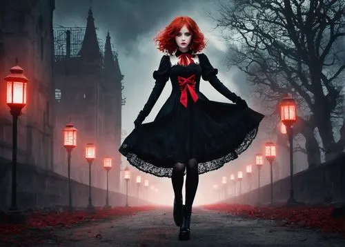 gothic fashion,gothic woman,gothic dress,gothic style,gothic portrait,gothic,dark gothic mood,vampire woman,vampire lady,queen of hearts,red riding hood,goth woman,dark art,redhead doll,red shoes,little red riding hood,red-haired,gothic architecture,bram stoker,vampire,Art,Artistic Painting,Artistic Painting 46