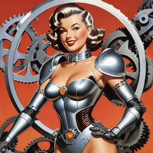 radebaugh,barbarella,fembot,steranko,kuenzer,teela,fembots,bulletgirl,cyborg,lilandra,automator,mechanoid,retro woman,neutralizer,atomique,steel,namora,metallo,ilsa,femforce,Illustration,Retro,Retro 12