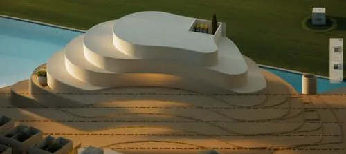 whipped cream castle,dhammakaya pagoda,roof domes,ice cream cone,futuristic architecture,soft serve ice creams,roof landscape,floating island,stupa,lotus temple,futuristic art museum,futuristic landsc