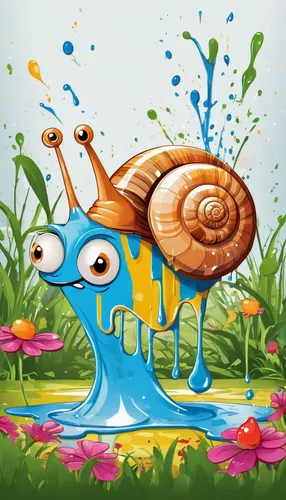 snail,garden snail,land snail,banded snail,snails and slugs,water turtle,snails,nut snail,kawaii snails,sea snail,aquatic animals,schwimmvogel,gastropod,escargot,mollusk,game illustration,pond turtle,whimsical animals,aquatic animal,acquarium,Conceptual Art,Graffiti Art,Graffiti Art 08