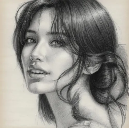 黑色头发,a drawing of a girl with hair,lotus art drawing,girl portrait,fantasy portrait,girl drawing,charcoal pencil,pencil drawing,Illustration,Black and White,Black and White 30