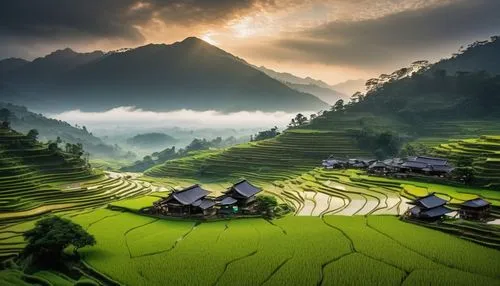 rice terrace,rice terraces,rice fields,rice field,ricefield,the rice field,rice paddies,ha giang,indonesia,southeast asia,vietnam,green landscape,paddy field,mountainous landscape,landscape photography,sapa,vietnam's,east java,rural landscape,beautiful landscape,Photography,General,Fantasy