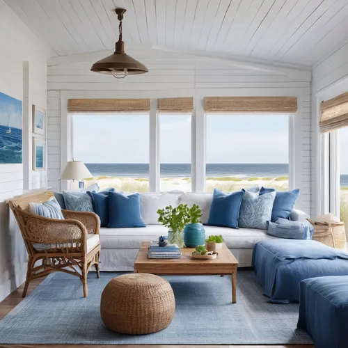 beach house,scandinavian style,beach hut,sandpiper bay,dunes house,shades of blue,beach furniture,blue room,beach huts,new england style house,beachhouse,nautical colors,seaside view,window treatment,blue pillow,dune ridge,summer cottage,ocean view,danish house,danish room,Photography,Documentary Photography,Documentary Photography 38