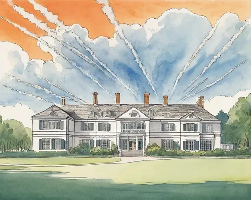 country estate,the old course,country hotel,new england style house,henry g marquand house,dandelion hall,dillington house,house drawing,house painting,old course,the white house,clubhouse,country house,north american fraternity and sorority housing,the golfcourse,stately home,country club,bendemeer estates,flock house,mansion,Illustration,Retro,Retro 22