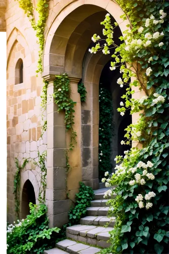 pointed arch,garden door,medieval architecture,landscape designers sydney,the threshold of the house,garden design sydney,buttress,romanesque,cloister,landscape design sydney,abbaye de belloc,garden elevation,provencal life,secret garden of venus,house entrance,arches,doorway,volterra,vaulted cellar,monastery garden,Illustration,Vector,Vector 09