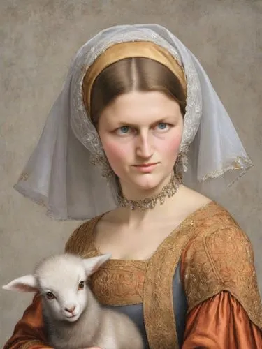 shepherdess,ovis gmelini aries,the good shepherd,good shepherd,perugini,timoshenko,Digital Art,Impressionism