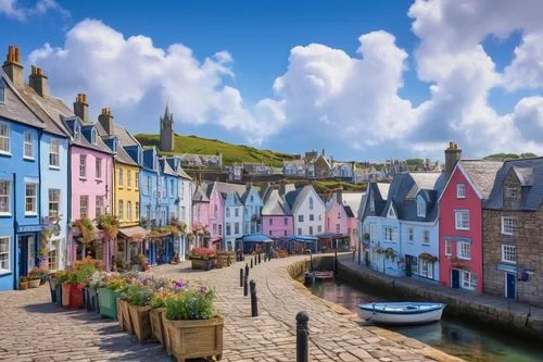 balamory,townscapes,stonehaven,cawsand,portree,anstruther,tobermory,tarbert,ecosse,oban,schottland,kirkcudbright,scotland,kirkwall,stornoway,visitscotland,culross,inverary,escocia,visitbritain,Art,Classical Oil Painting,Classical Oil Painting 11