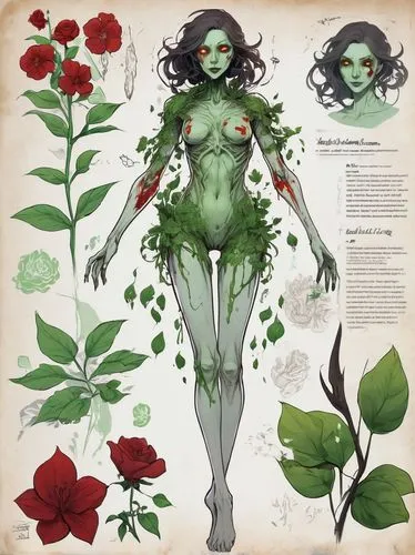 widow flower,dryads,dryad,poisonous plant,deadly nightshade,boudria,Unique,Design,Character Design