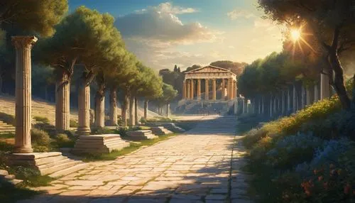 greek temple,artemis temple,temple of diana,panathenaic,panagora,propylaea,ancient rome,delphi,zappeion,roman temple,caesonia,athene,metapontum,rome 2,italica,vittoriano,peristyle,acropolis,apolloni,pompei,Conceptual Art,Fantasy,Fantasy 05