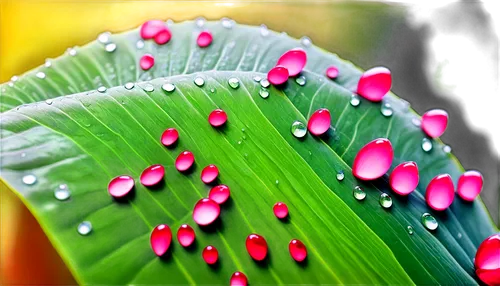 Exotic flowers, colorful petals, delicate shapes, tropical leaves, bright sunlight, warm colors, soft focus, shallow depth of field, macro shot, extreme close-up, vibrant hues, detailed texture, water