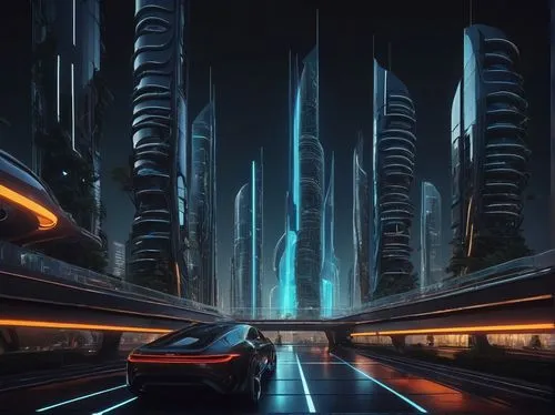 futuristic landscape,coruscant,cybercity,cybertown,superhighways,coruscating,futuristic architecture,tron,sci - fi,futuristic,megacorporations,motorcity,sci fiction illustration,metropolis,cityscape,arcology,sci fi,homeworld,cyberport,polara,Illustration,Realistic Fantasy,Realistic Fantasy 17