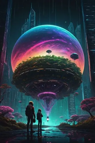 futuristic landscape,futuristic,ufo,sci fiction illustration,scifi,cosmos,sci - fi,alien world,valerian,alien planet,gas planet,mushroom landscape,ufo interior,futuregen,sci fi,cyberpunk,ufos,polara,vast,orbital,Illustration,Realistic Fantasy,Realistic Fantasy 17