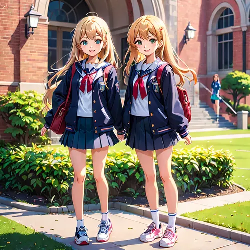 tsumugi kotobuki k-on,school uniform,anime japanese clothing,two girls,love live,partnerlook,hand in hand,outside,hiyayakko,school clothes,hands holding,holding hands,kawaii children,fashion dolls,school children,kotobukiya,in pairs,together and happy,citrus,sports uniform,Anime,Anime,General