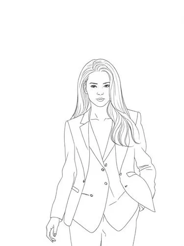 女，手机，线稿，线条艺术，简洁的线条，简约主义，粗线条,the illustration shows a young woman in a business suit,fashion vector,rotoscoped,rotoscope,office line art,businesswoman,rotoscoping,Design Sketch,Design Sketch,Detailed O