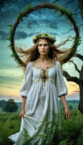 faerie,faery,imbolc,druidry,tuatha,dryad,lughnasadh,druidic,dryads,celtic woman,maenads,the enchantress,skyclad,mother earth,fairie,fantasy picture,spring equinox,shamanism,celtic queen,fairy queen