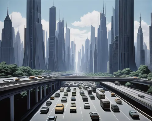 futuristic landscape,city highway,metropolis,industrial landscape,fleet and transportation,city scape,urbanization,futuristic architecture,smart city,vanishing point,transport and traffic,cities,urban development,city cities,autobahn,fantasy city,cityscape,urban landscape,roads,passenger traffic,Photography,Black and white photography,Black and White Photography 10