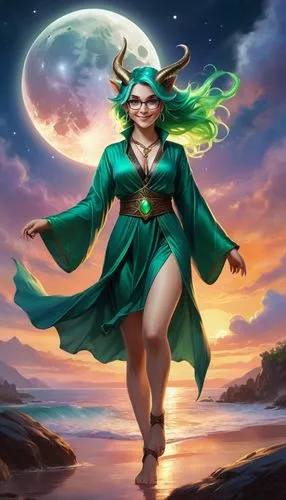 sorceress,inara,ostara,inanna,mervat,angaur,nissa,kupala,fae,scylla,tiber riven,fantasy picture,druid,green mermaid scale,alera,sorceresses,anahata,melora,zodiac sign libra,fantasy woman,Illustration,Realistic Fantasy,Realistic Fantasy 01